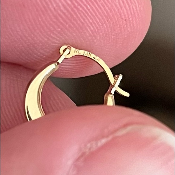 Infant Gold Hoop Earrings - Picture 2 of 3